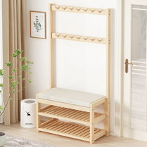 Solid wood hangers into the hall coat rack for shoes and stools one hanging hanger landing multifunctional bedroom home Net Red