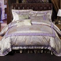 European-style cotton satin jacquard four-piece quilted thickened bed skirt fitted sheet cover wedding bedding 1 8 meters 2 pure cotton