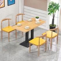 Modern style furniture restaurant fast food table and chair combination commercial noodle restaurant snack bar Horn Chair Economic Food Milk