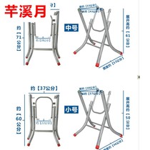 Stainless steel folding table leg round table new foot non-slip rubber pad dining table rack barbecue shop leg accessories round table