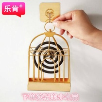 Bird cage mosquito coil holder coil holder mosquito stove creative household with cover can be attached to gray plate Nordic iron shaking mosquito box sound