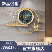 New Chinese decoration hanging bell household living room clock pure copper quartz clock Wall creative wall clock fashion art clock