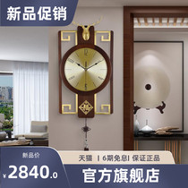 New Chinese Art Muted Hanging Bell China Wind Atmosphere Living Room Clock Home Hanging Watch Personality Wall-mounted Decorative Clocks
