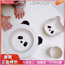 Spot Denmark Liewood Childrens Baby Food Bowl Fiber Tableware Cartoon Little Animals 4 Piece Panda