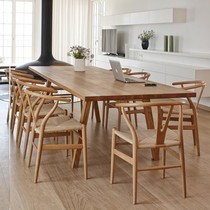 Day-style solid wood big long table desk meeting table creative negotiation table Nordic strip table dining table and chairs combined household