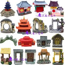 Rockery ornaments bonsai small accessories fish tank absorbent stone fleshy Moss micro landscape flowing water fountain decorative door fence