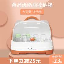 Baby bottle storage box dustproof put baby tableware storage box dry drain rack large storage box with lid