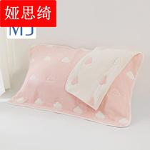 Hardered pillow towel for pure cotton 2 simple Nordic gauze cotton single couple high - grade tub scarf