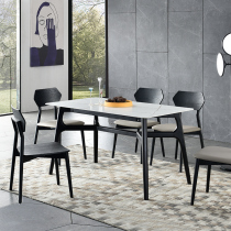 Italian rock board solid wood dining table rectangular dining table household small apartment Nordic marble dining table and chair combination White