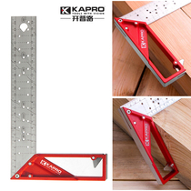 Israel KAPRO stainless steel square high precision 45 degree 90 degree woodwork ruler marking steel ruler marking angle ruler