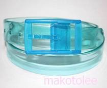 Personality mens belt Tide mens belt Korean version of punk womens belt fluorescent transparent blue wild non-mainstream