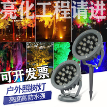 LED floodlight spotlight outdoor tree light color tree light insert waterproof landscape lawn green garden light