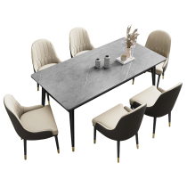 Simple rock board table household small apartment Italian light luxury Economy Table 1 meter 6 dining table and chair combination C01-05