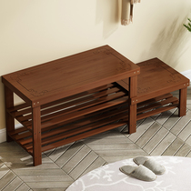 Home-in-house Shoes Stool Lockers Doorway SITTING STYLE NAN BAMBOO SHOE RACK WEARING SHOES STOOL SIMPLE SOLID WOOD LONG STRIP STOOLS