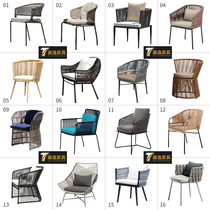 Outdoor table and chairs Courtyard Casual Open-air Terrace Outdoor Rattan-knitted balcony minimalist Fujii chair Three sets of tea table combinations