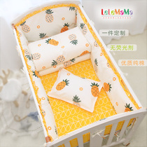 Crib Bedding Set Kids 100% Cotton Baby Four-piece Winter Anti-collision Fence Soft Pack Bedding