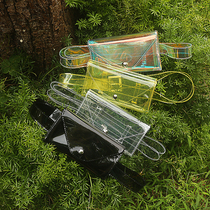 2023 Korean version of the new laser fantasy colorful detachable female transparent belt waist bag plastic bag trend fashion youth