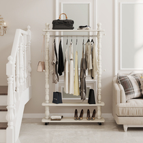 European-style hanger home bedroom floor storage coat rack multifunctional living room solid wood simple clothes rack