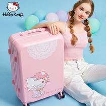 HELLO KITTY suitcase Children trolley box Cute light suitcase Student girl 20 inch boarding