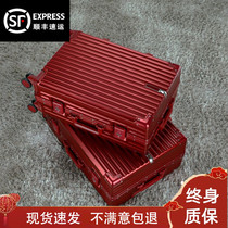 Wedding luggage dowry box red suitcase female dowry suitcase universal wheel a pair of boarding password trolley case