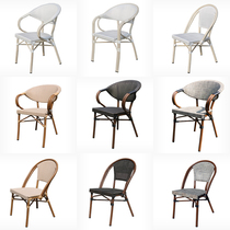 Outdoor rattan knitted table and chairs patio Leisure chair Balcony Rattan Chair Outdoor Patio Terrace Outside Terrace Iron Art Table and chairs