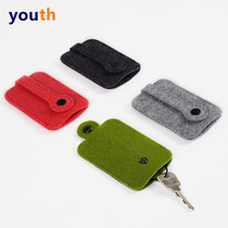 Creative Carry-on Key Bag Pull-out Key Button Men Womens Style Korean Version Car Cute Felt Lock Spoon Sleeve
