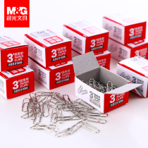 Morning light stationery paper clip pin paper clip Metal paper clip Office supplies paper clip Nickel-plated metal anti-rust paper clip Rotary needle Round needle loop buckle File pin File paper clip storage