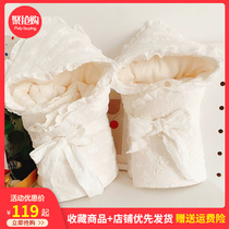 Baked baby newborn winter thickened pure cotton baby huddle luxury Full Moon embroidery package to keep warm cotton quilt