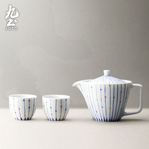 Japanese handmade ceramic bubble teapot teapot teapot tea cup one pot strainer flower tea set home