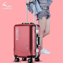 Wine red wedding luggage dowry box 26 inch wedding suitcase 24 inch bride wedding password box aluminum frame boarding case