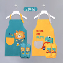 Childrens apron Dress Drawing Hood Boys baby Dining Around Pocket Kitchen Waterproof Fine Arts Special Painting Sleeve Kid