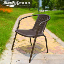 Xibang courtyard outdoor table and chair simple leisure outdoor plastic table and chair balcony seat rattan chair single chair