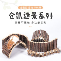 Hamster Rabbit Totoro toys supplies Apple sticks ladder fence small nest House landscaping diy house molars snacks