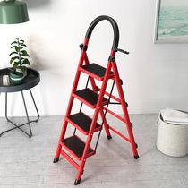 Ladder Household folding ladder thickened carbon steel herringbone ladder Mobile stairs Telescopic ladder Step ladder Multi-function indoor ladder