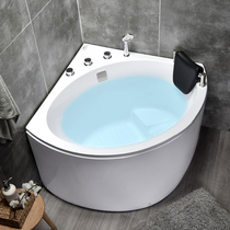  Japanese-style sitting bathtub Small apartment corner household triangular fan-shaped acrylic massage bathtub 0 8 0 9 1 meter