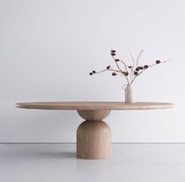 Nordic solid wood Round Table simple log coffee table creative negotiation table long table designer desk desk conference table