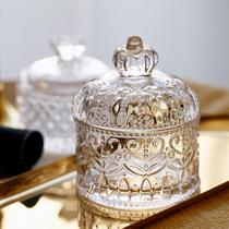 French relief vintage crystal dried fruit food glass candy jar jewelry storage box storage jar ornament sugar jar