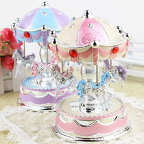 Luminous merry-go-round music box Music Box Music Box Creative birthday gift for male and female girlfriends Valentines Day gifts