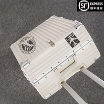 Luggage Japanese female high-value aluminum frame trolley case multifunctional suitcase male student universal wheel boarding box