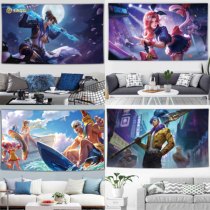 Net red oversized hanging cloth King Glory cartoon animation two-dimensional background cloth bedroom decoration student dormitory wall cloth