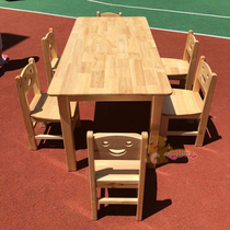 Kindergarten Solid Wood Children Table And Chairs Students Early Education Training Table Beauty Engineering Study Class Table And Chairs Suit Rubber Wood