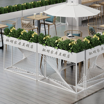 Restaurant partition flower rack Shopping mall milk tea shop Cafe decoration fence fence outside the flower trough Outdoor Wrought iron flower box