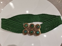 Queen metamorphoses penny-class extravagance Elegant fashion Eyes closed into emerald wide belt 2021 summer new