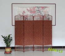 Garden grass rattan woven screen folding partition solid wood fashion hotel living room bedroom mobile folding screen simple