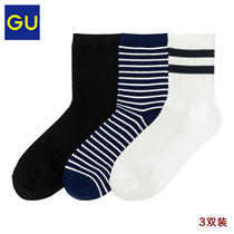 GU极优女装袜子(3双装)2020春季新款时尚百搭休闲舒适袜子321416