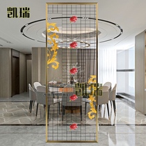 Transparent tempered carved art glass partition wall screen half wall home simple modern decoration restaurant porch