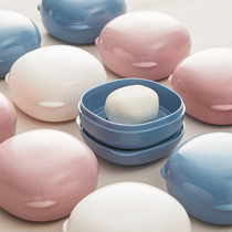 Travel soap box with lid wash soap portable case toilet plastic small drain soap box bubble bear soap holder