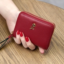 2021 new European and American big cards genuine leather card bag women organ multi-position mini-name card bank card bank card bag zero money bag