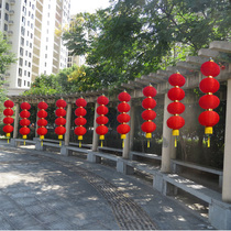 Small Red Lantern string hanging decoration Mid-Autumn Festival scene layout round folding waterproof New Year outdoor decoration series of winter melon lamp