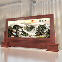 Solid wood screen partition Chinese office unit Hotel hall entrance Living room entrance entrance Wooden seat screen